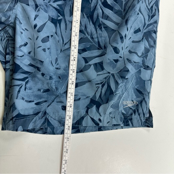 Speedo Men’s Hydro Volley Swim Trunks XL Lined Drawstring Blue Tropical Print - Picture 8 of 9